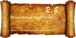 Rosenberg Győző névjegykártya